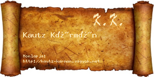 Kautz Kármán névjegykártya